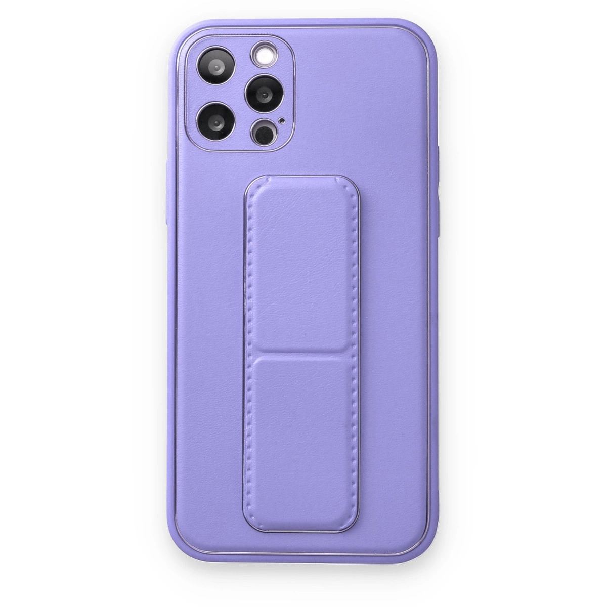 Apple İphone 12 Pro Kılıf Coco Deri Standlı Kapak - Koyu Lila