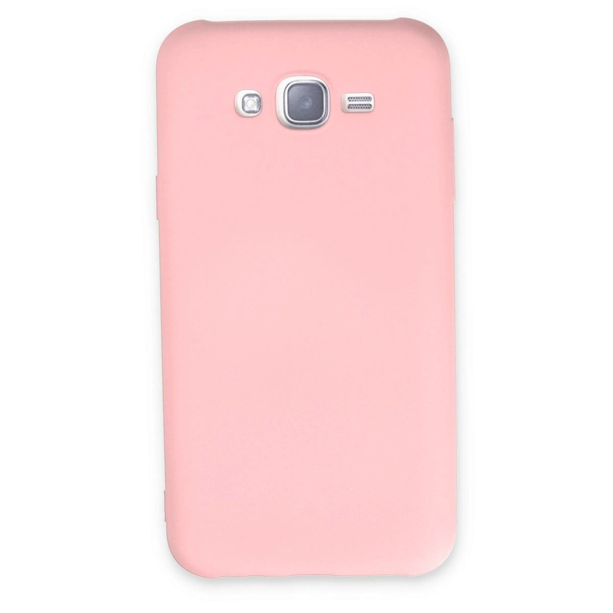 Samsung Galaxy J7 Kılıf Nano İçi Kadife Silikon - Pudra