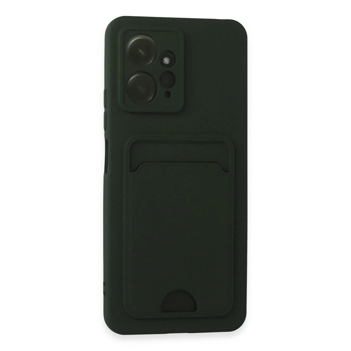 Xiaomi Redmi Note 12 4g Kılıf Kelvin Kartvizitli Silikon - Koyu Yeşil