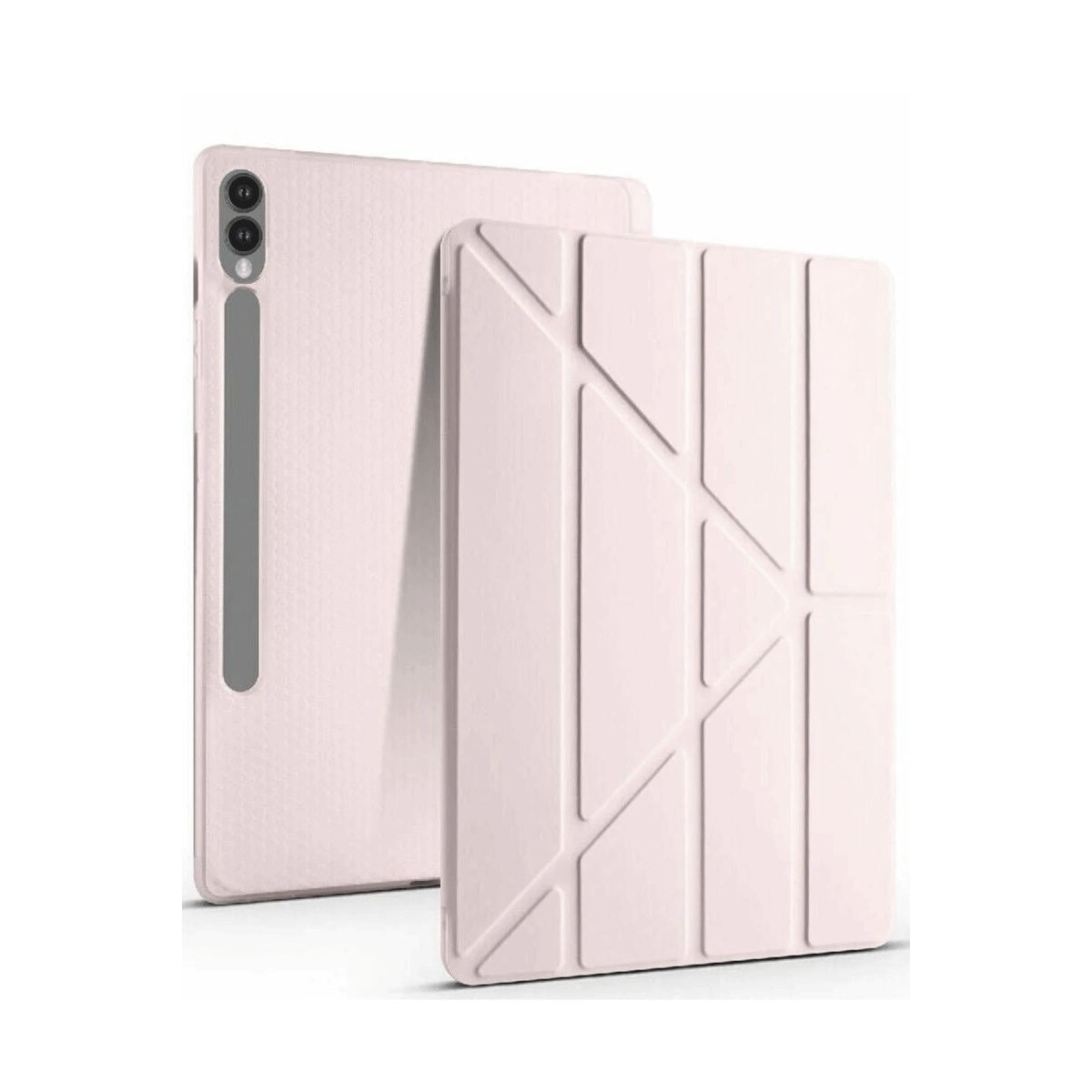 Samsung Galaxy X610 Tab S9 Fe Plus 12.4 Kılıf Kalemlikli Mars Tablet Kılıfı - Rose Gold