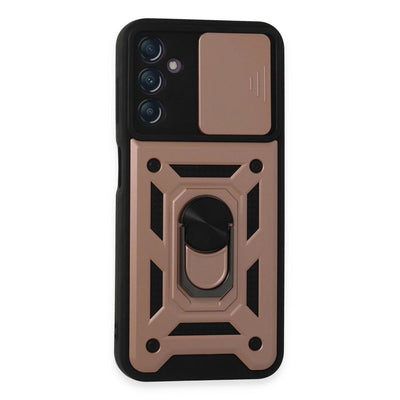 Samsung Galaxy A14 4g Kılıf Pars Lens Yüzüklü Silikon - Rose Gold
