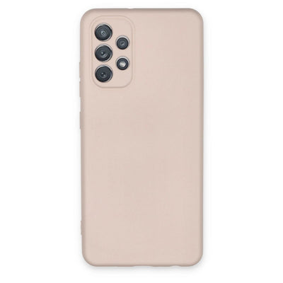 Samsung Galaxy A72 Kılıf Nano İçi Kadife Silikon - Pudra