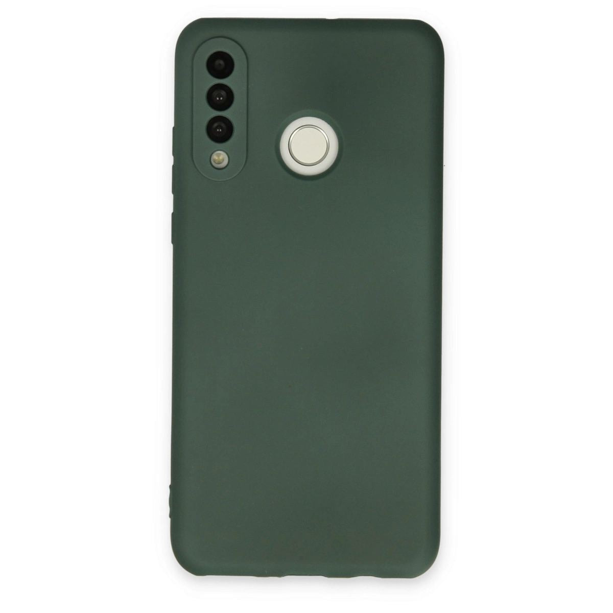 Huawei P30 Lite Kılıf Nano İçi Kadife Silikon - Koyu Yeşil