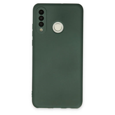 Huawei P30 Lite Kılıf Nano İçi Kadife Silikon - Koyu Yeşil