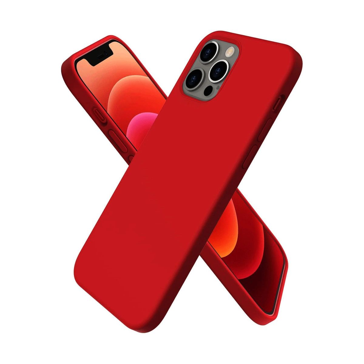 Apple İphone 12 Pro Max Kılıf First Silikon - Koyu Kırmızı