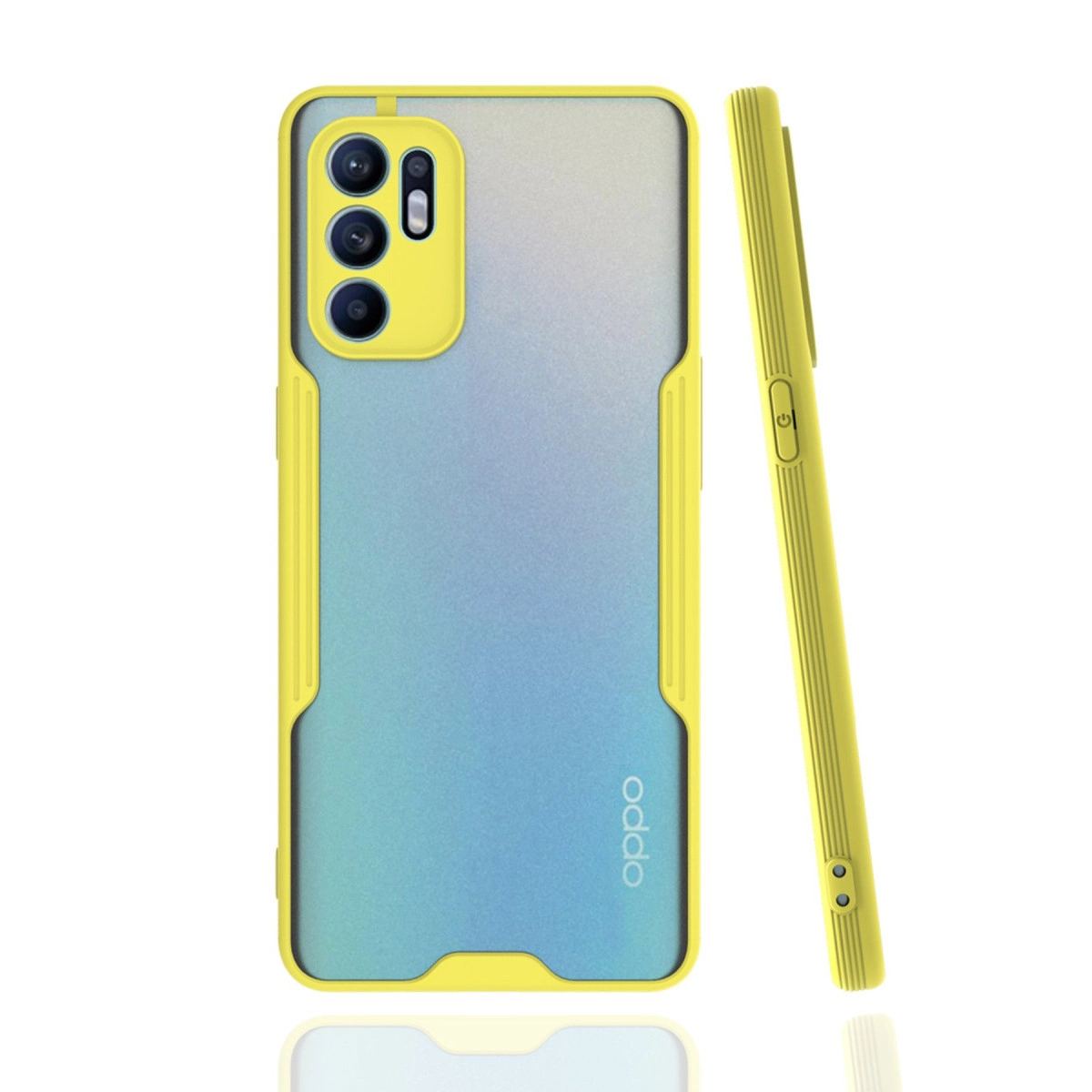 Oppo Reno 6 Kılıf Platin Silikon - Sarı