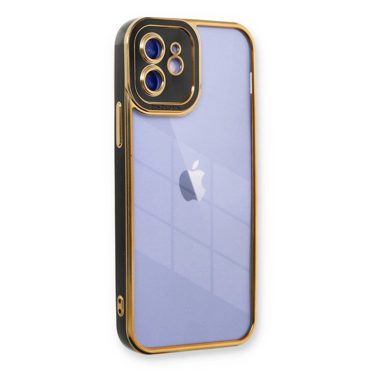 Apple İphone 12 Kılıf Liva Lens Silikon - Siyah