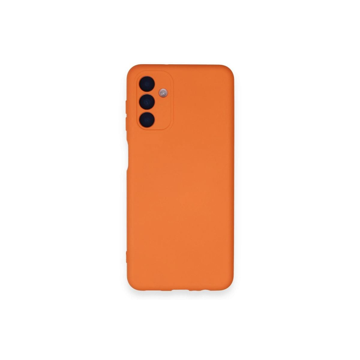 Samsung Galaxy A14 4g Kılıf Nano İçi Kadife Silikon - Turuncu
