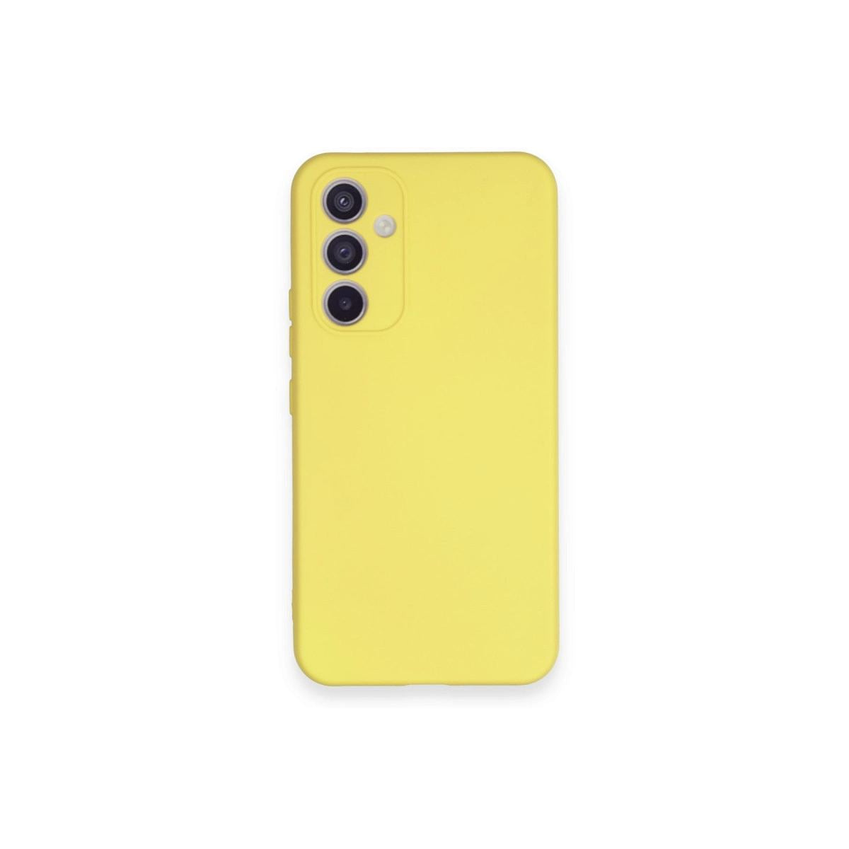 Samsung Galaxy A34 5g Kılıf Nano İçi Kadife Silikon - Sarı