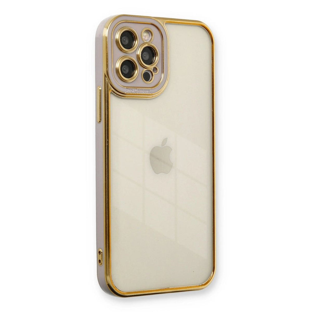Apple İphone 12 Pro Kılıf Liva Lens Silikon - Lila