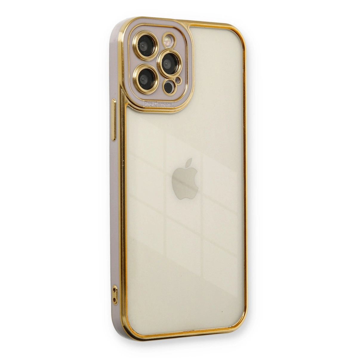 Apple İphone 12 Pro Max Kılıf Liva Lens Silikon - Lila