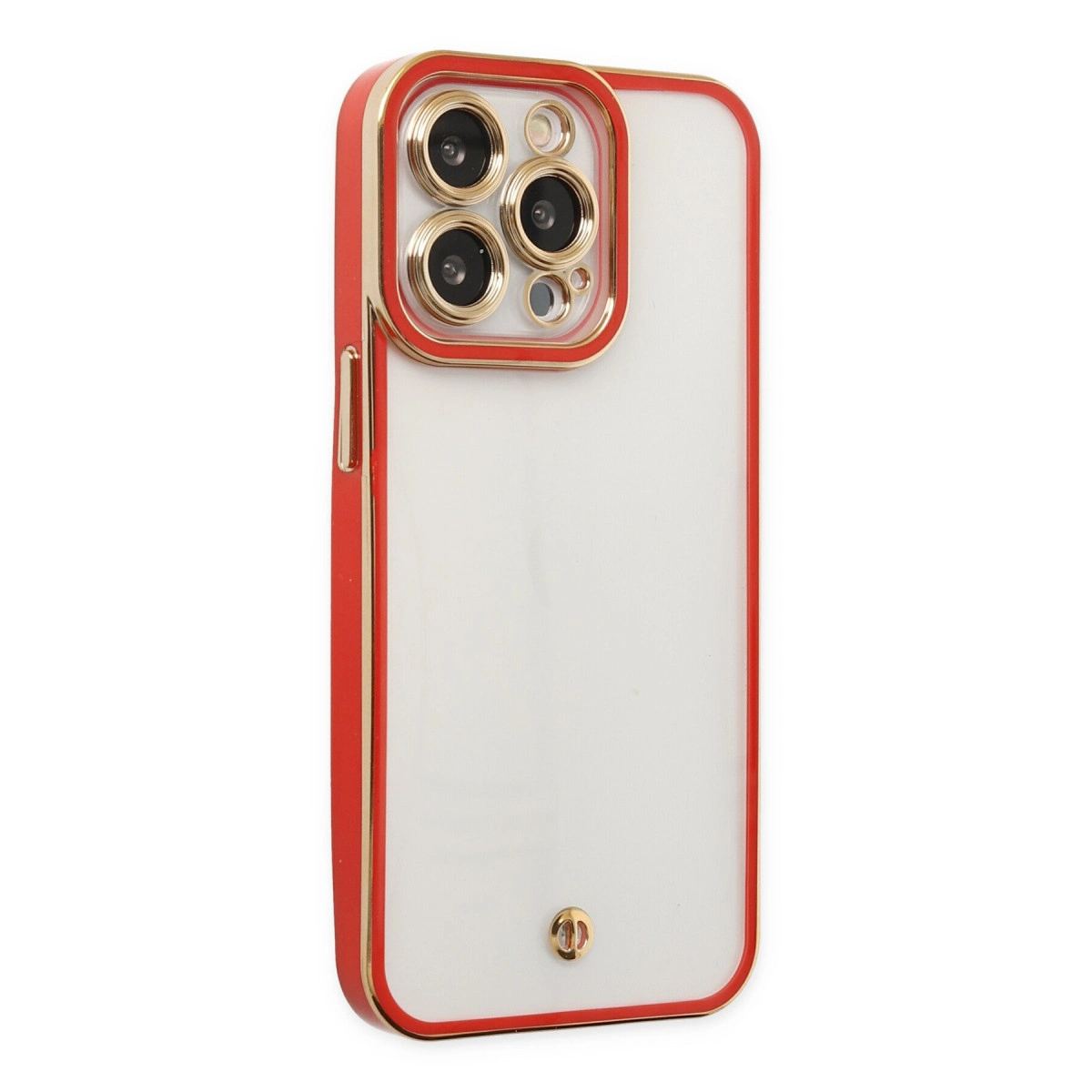 Apple İphone 13 Pro Kılıf Liva Lens Silikon - Kırmızı