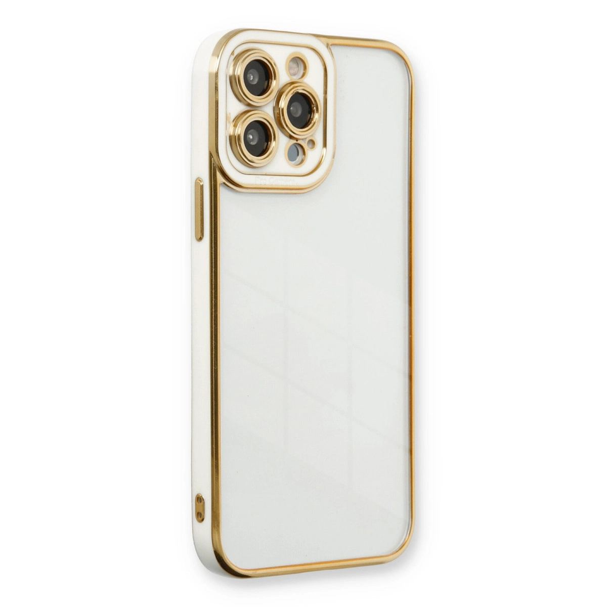 Apple İphone 13 Pro Max Kılıf Liva Lens Silikon - Beyaz