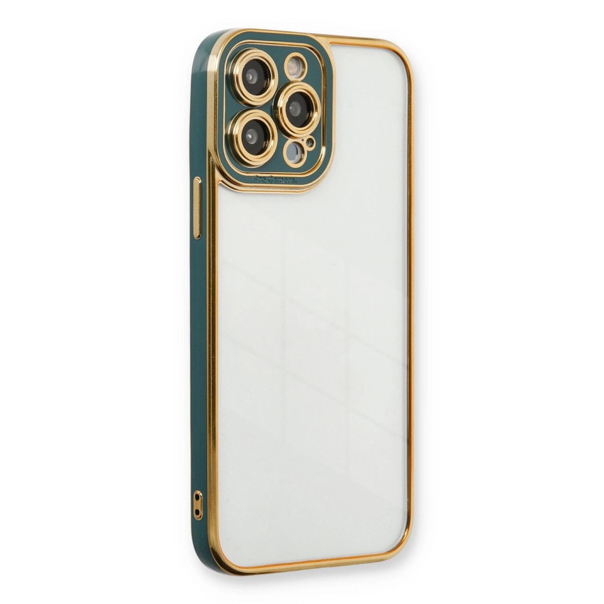 Apple İphone 13 Pro Max Kılıf Liva Lens Silikon - Yeşil