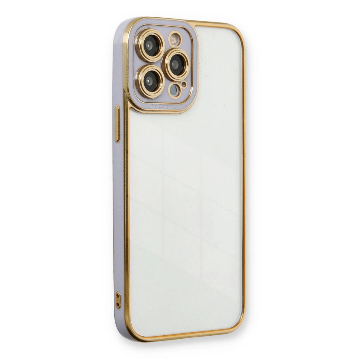 Apple İphone 13 Pro Max Kılıf Liva Lens Silikon - Lila