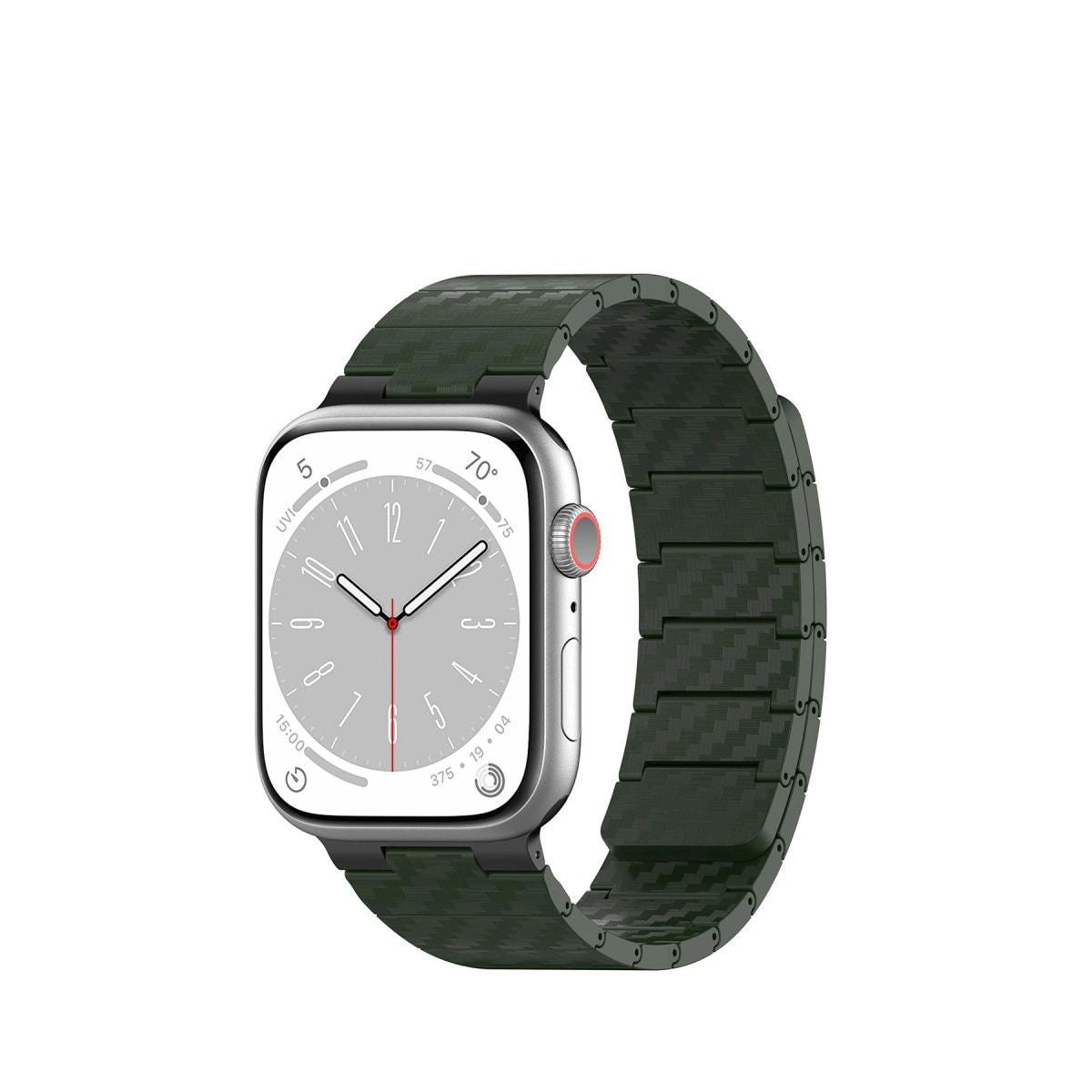 Apple Watch 45mm Carbon Steel Kordon (saat Değildir) - Koyu Yeşil