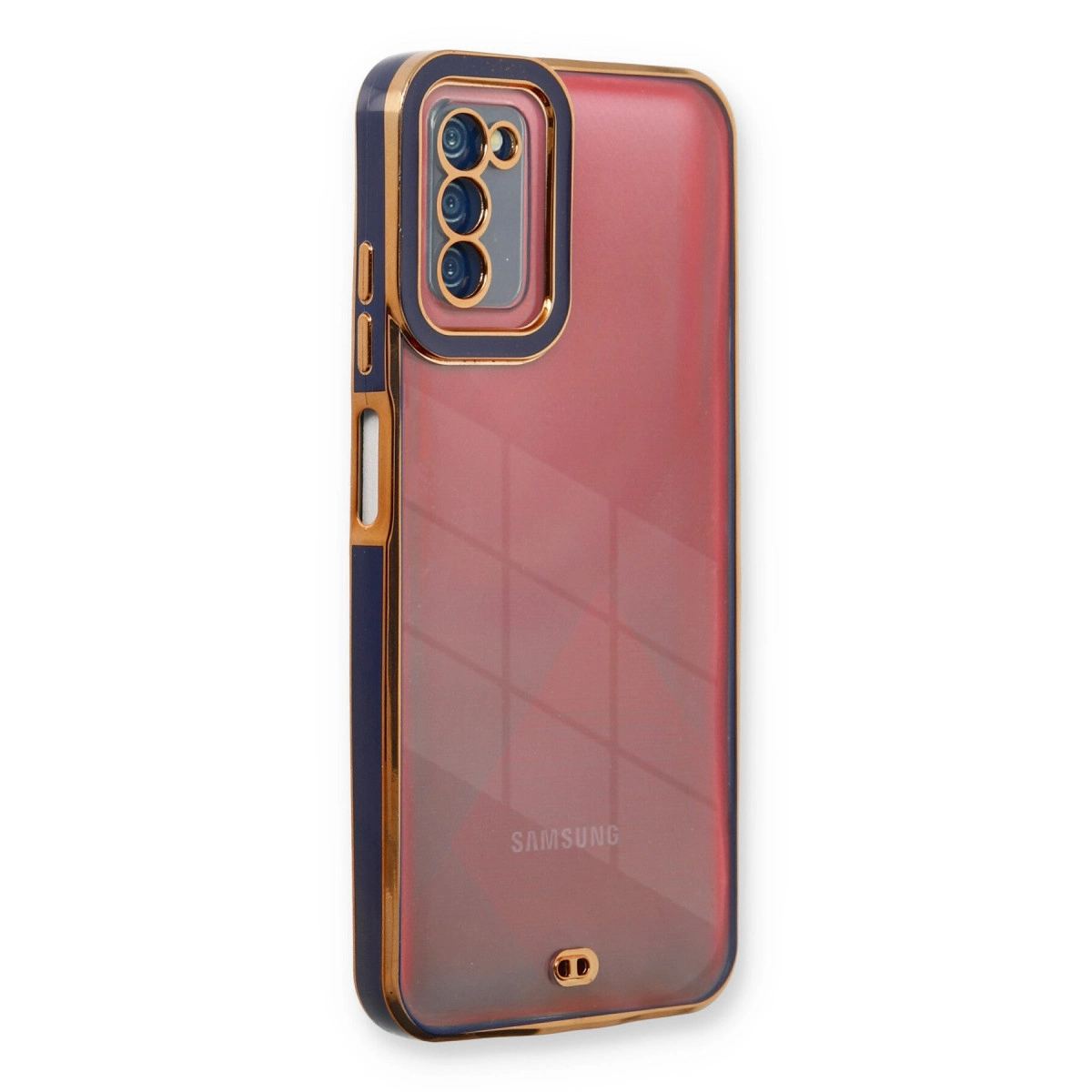 Samsung Galaxy A03s Kılıf Liva Lens Silikon - Mavi