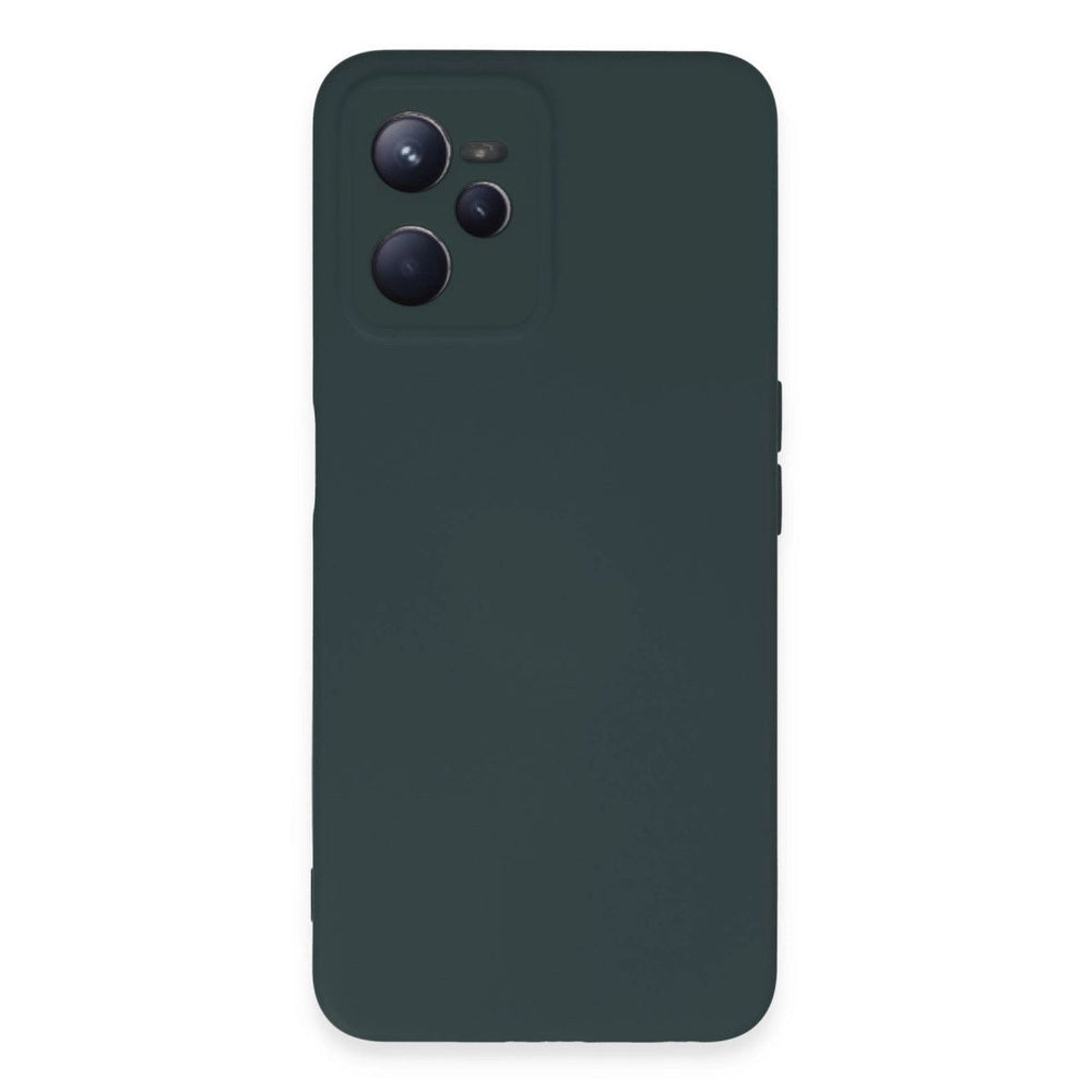 Realme C35 Kılıf Nano İçi Kadife Silikon - Koyu Yeşil