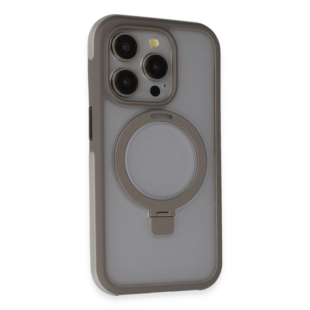 Joko Apple İphone 15 Pro Zorda Airbag Magsafe Standlı Kapak - Titan Gri