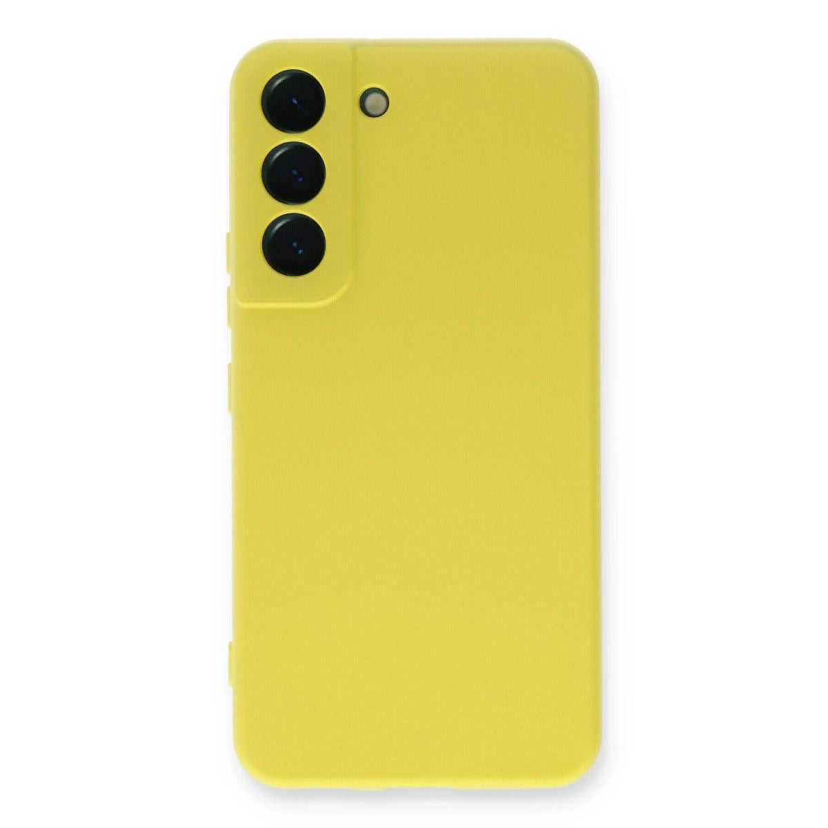 Samsung Galaxy S22 Plus Kılıf Nano İçi Kadife Silikon - Sarı