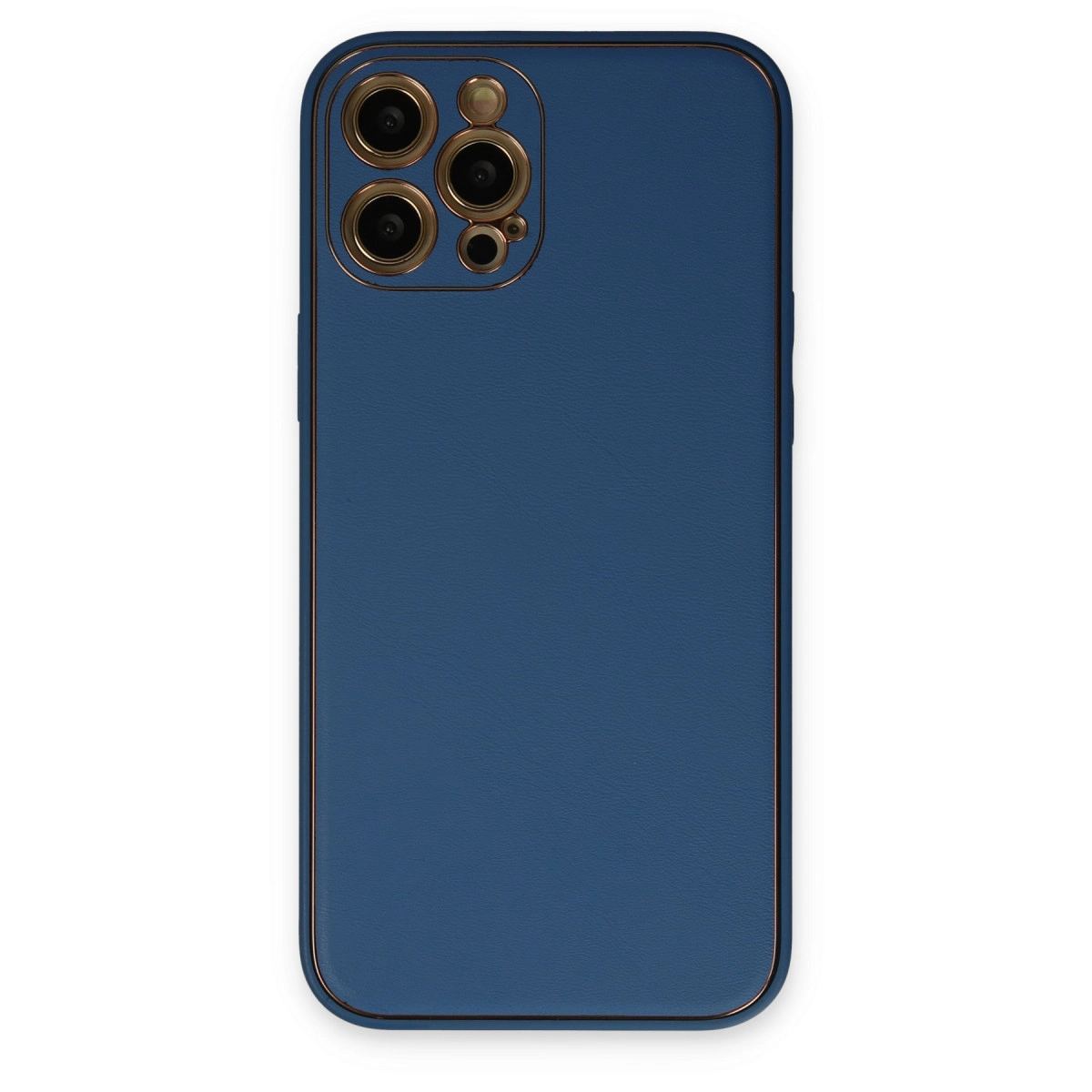 Apple İphone 12 Pro Kılıf Coco Deri Silikon Kapak - Açık Mavi