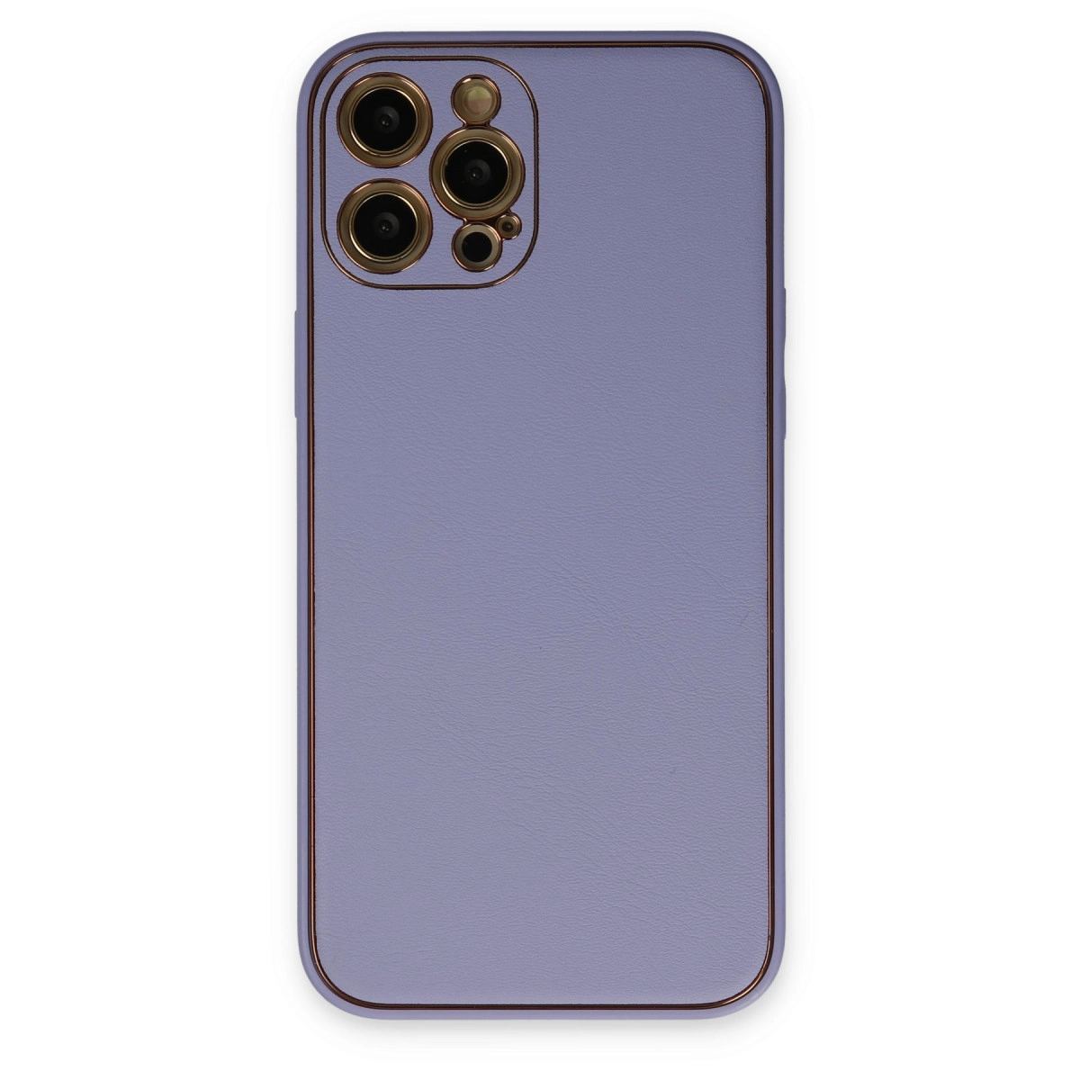 Apple İphone 12 Pro Kılıf Coco Deri Silikon Kapak - Açık Lila