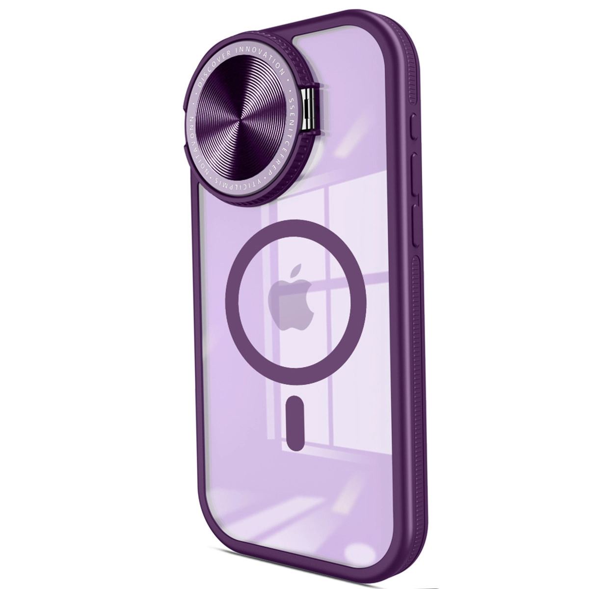 Apple İphone 14 Pro Max Kılıf Teleskop Lens Magsafe Silikon Kapak - Derin Mor