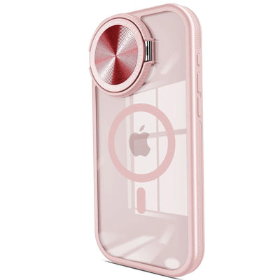 Apple İphone 15 Pro Kılıf Teleskop Lens Magsafe Silikon Kapak - Pembe