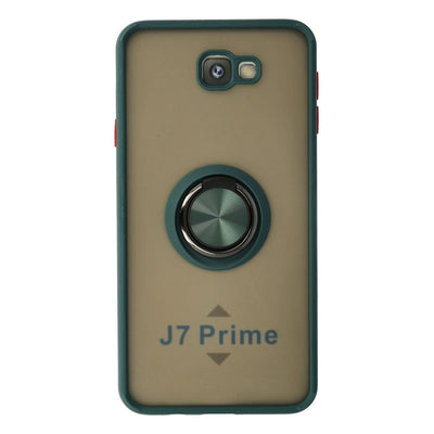 Samsung Galaxy J7 Prime Kılıf Montreal Yüzüklü Silikon Kapak - Yeşil