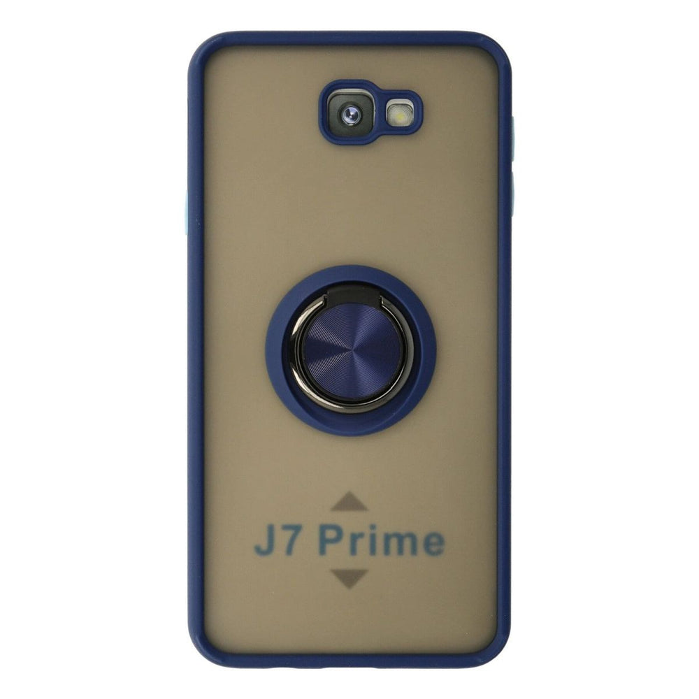 Samsung Galaxy J7 Prime Kılıf Montreal Yüzüklü Silikon Kapak - Lacivert