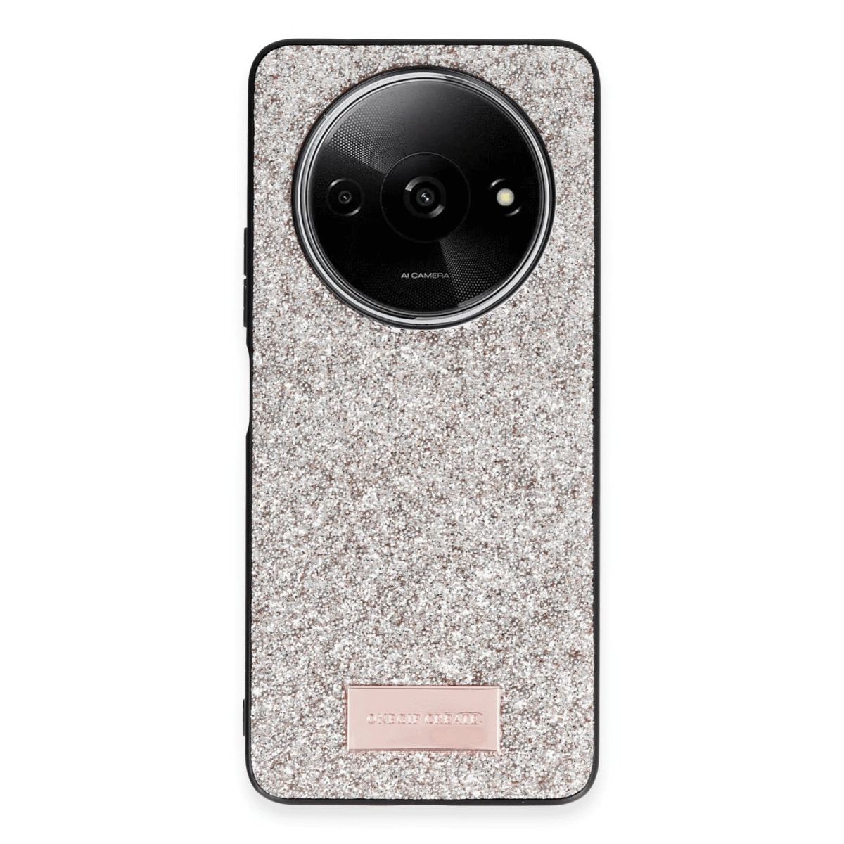Onegif Xiaomi Redmi A3 4g Bright Simli Kapak - Gold