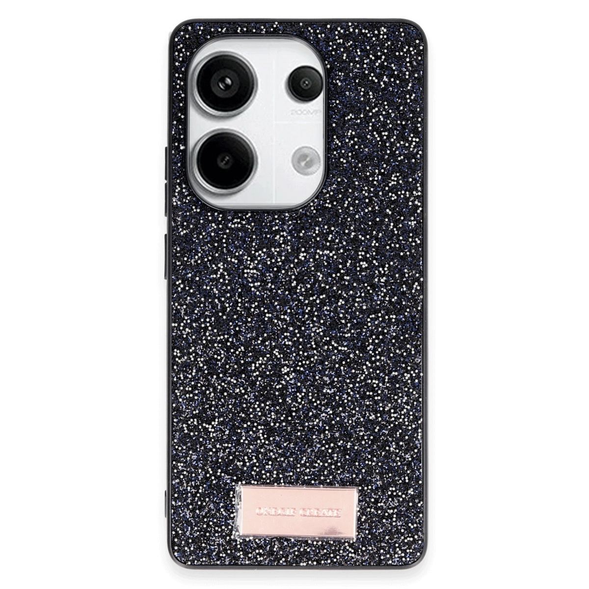 Onegif Xiaomi Redmi Note 13 Pro 4g Bright Simli Kapak - Siyah