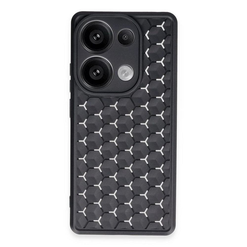 Xiaomi Redmi Note 13 Pro 4g Kılıf Petek Silikon Kapak - Siyah
