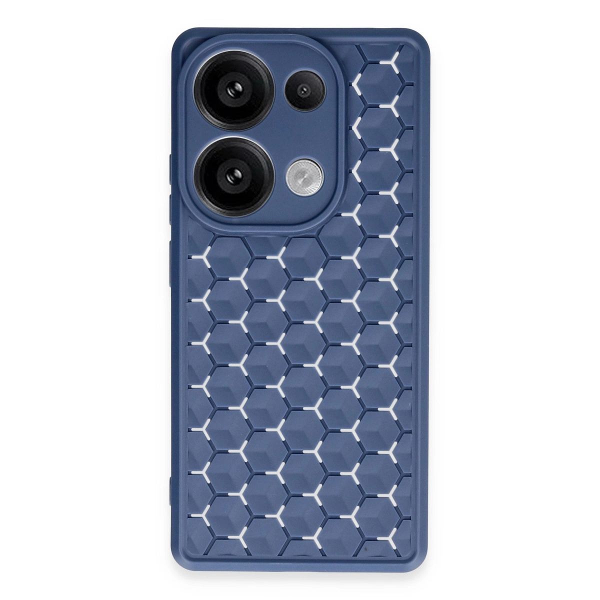 Xiaomi Redmi Note 13 Pro 4g Kılıf Petek Silikon Kapak - Lacivert
