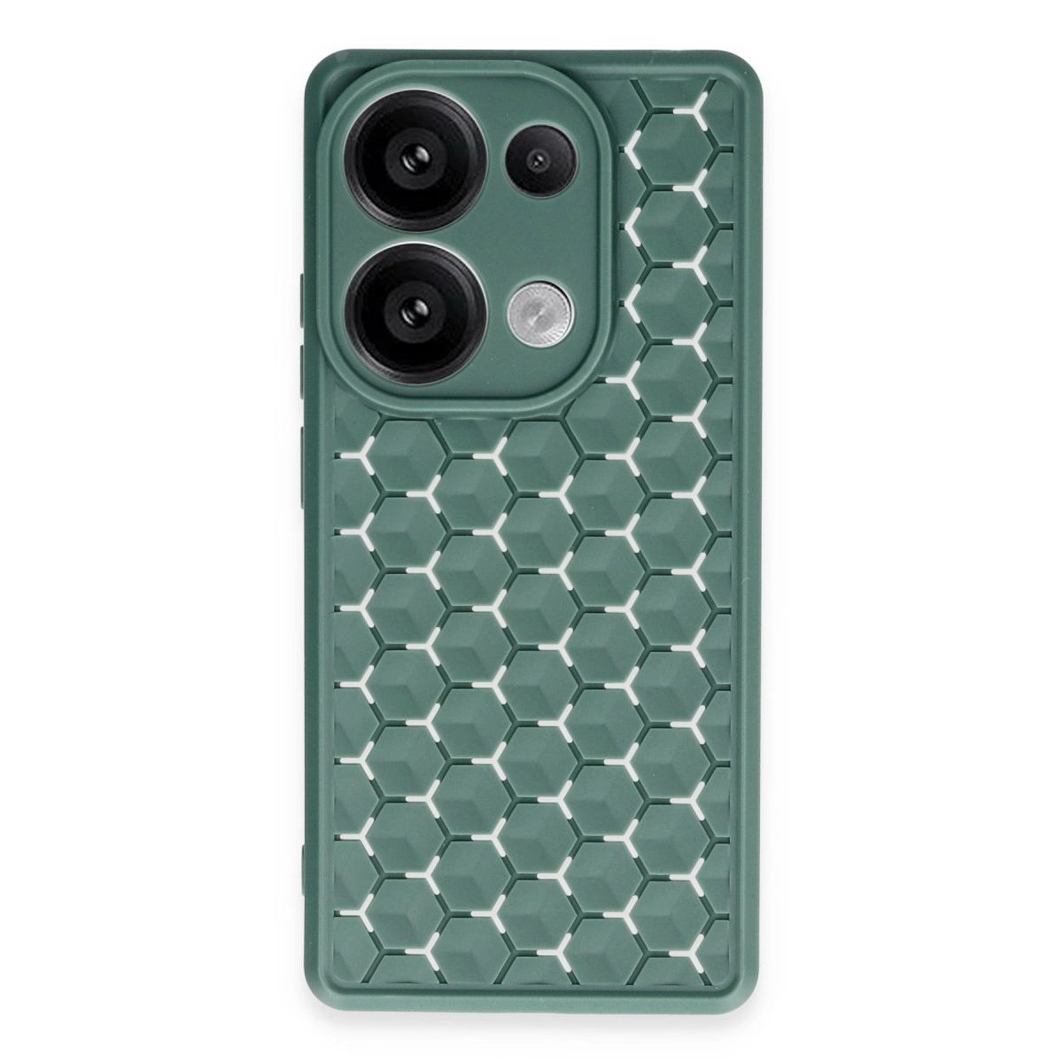 Xiaomi Redmi Note 13 Pro 4g Kılıf Petek Silikon Kapak - Koyu Yeşil