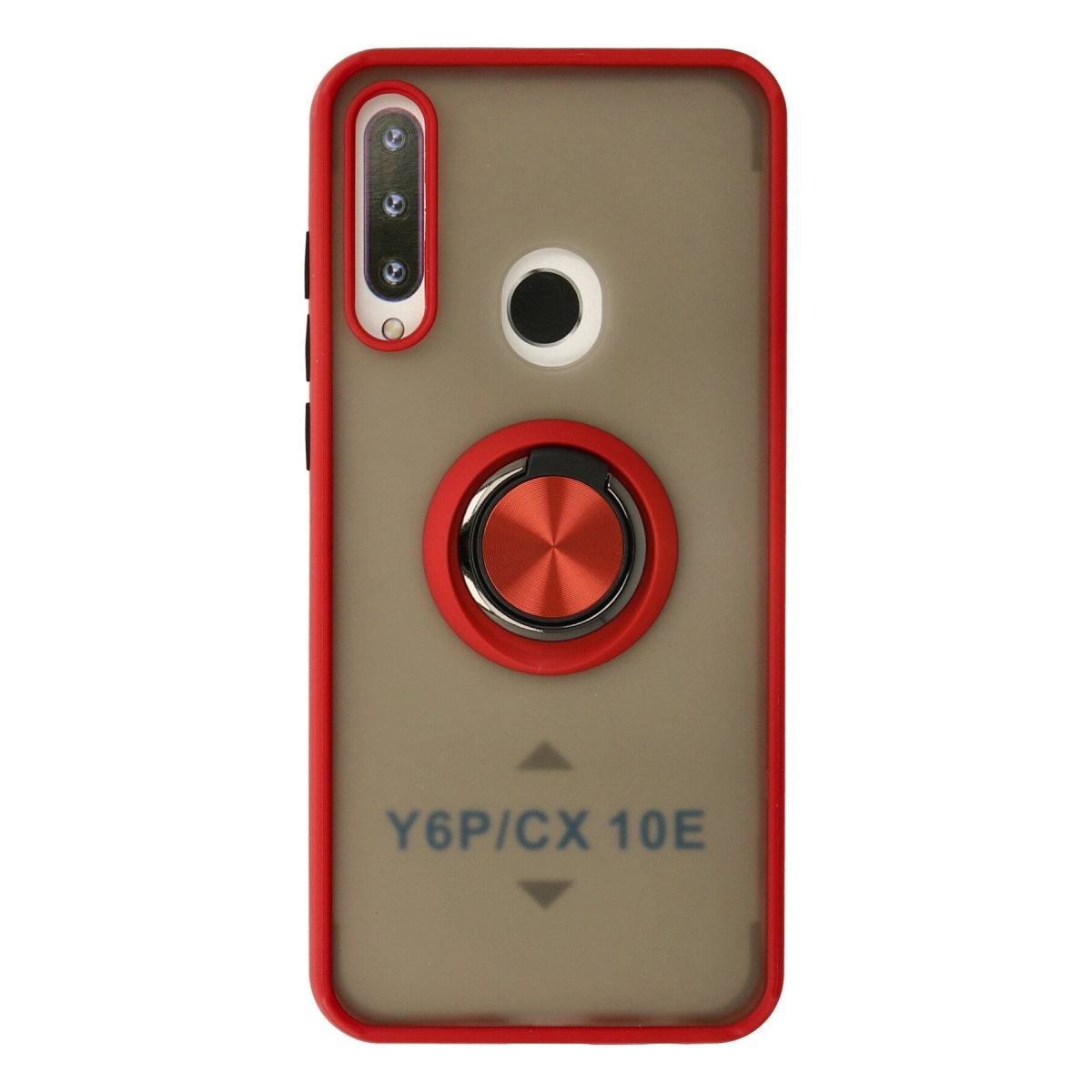Huawei Y6p Kılıf Montreal Yüzüklü Silikon Kapak - Kırmızı