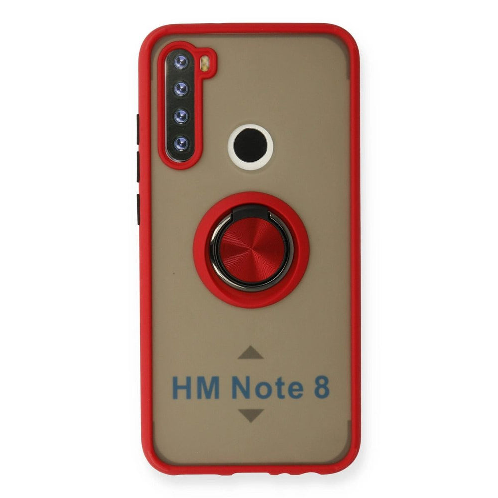 Xiaomi Redmi Note 8 Kılıf Montreal Yüzüklü Silikon Kapak - Kırmızı