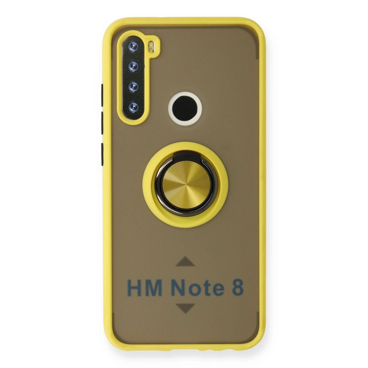 Xiaomi Redmi Note 8 Kılıf Montreal Yüzüklü Silikon Kapak - Sarı