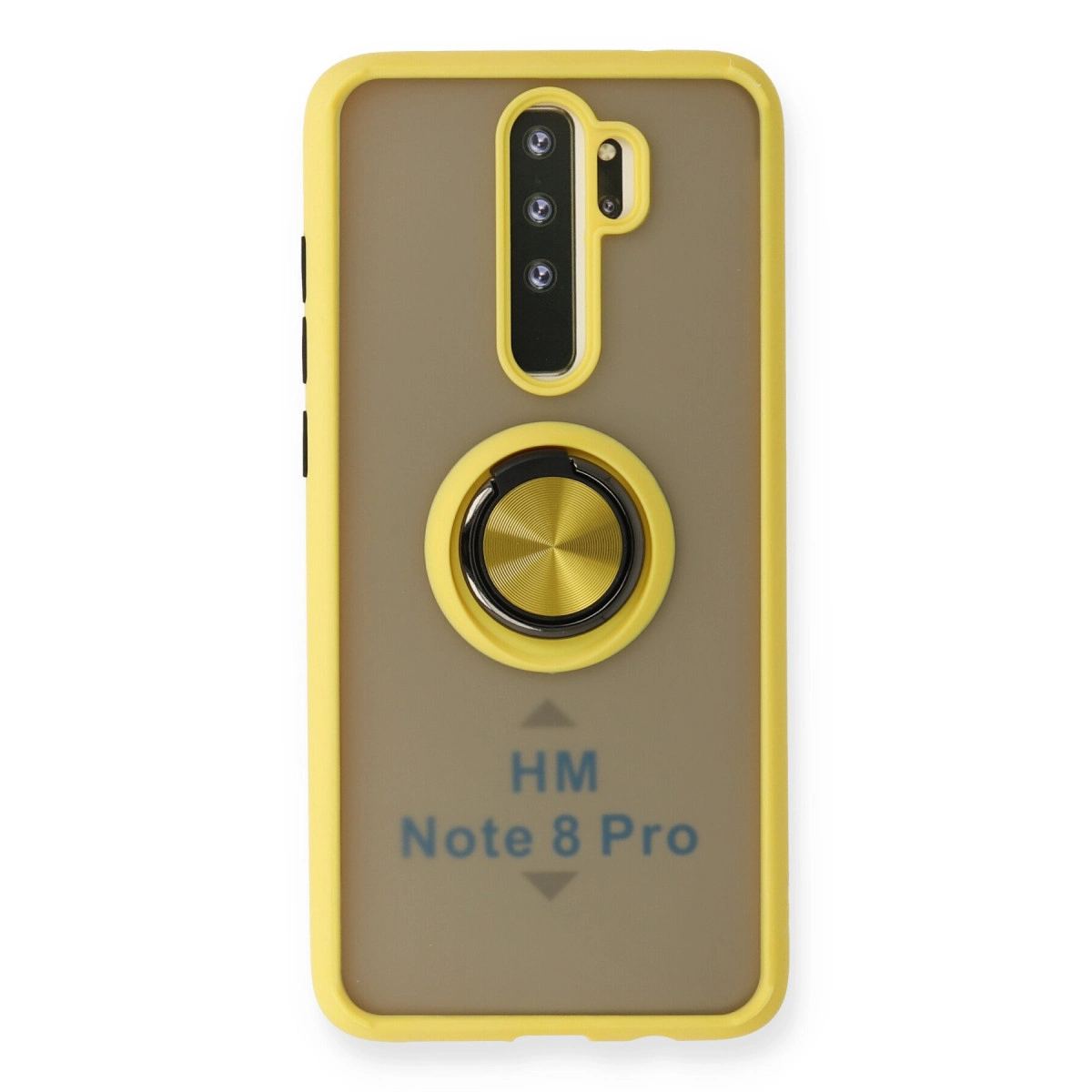 Xiaomi Redmi Note 8 Pro Kılıf Montreal Yüzüklü Silikon Kapak - Sarı