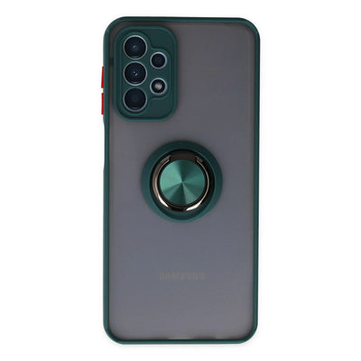 Samsung Galaxy A23 4g Kılıf Montreal Yüzüklü Silikon Kapak - Yeşil