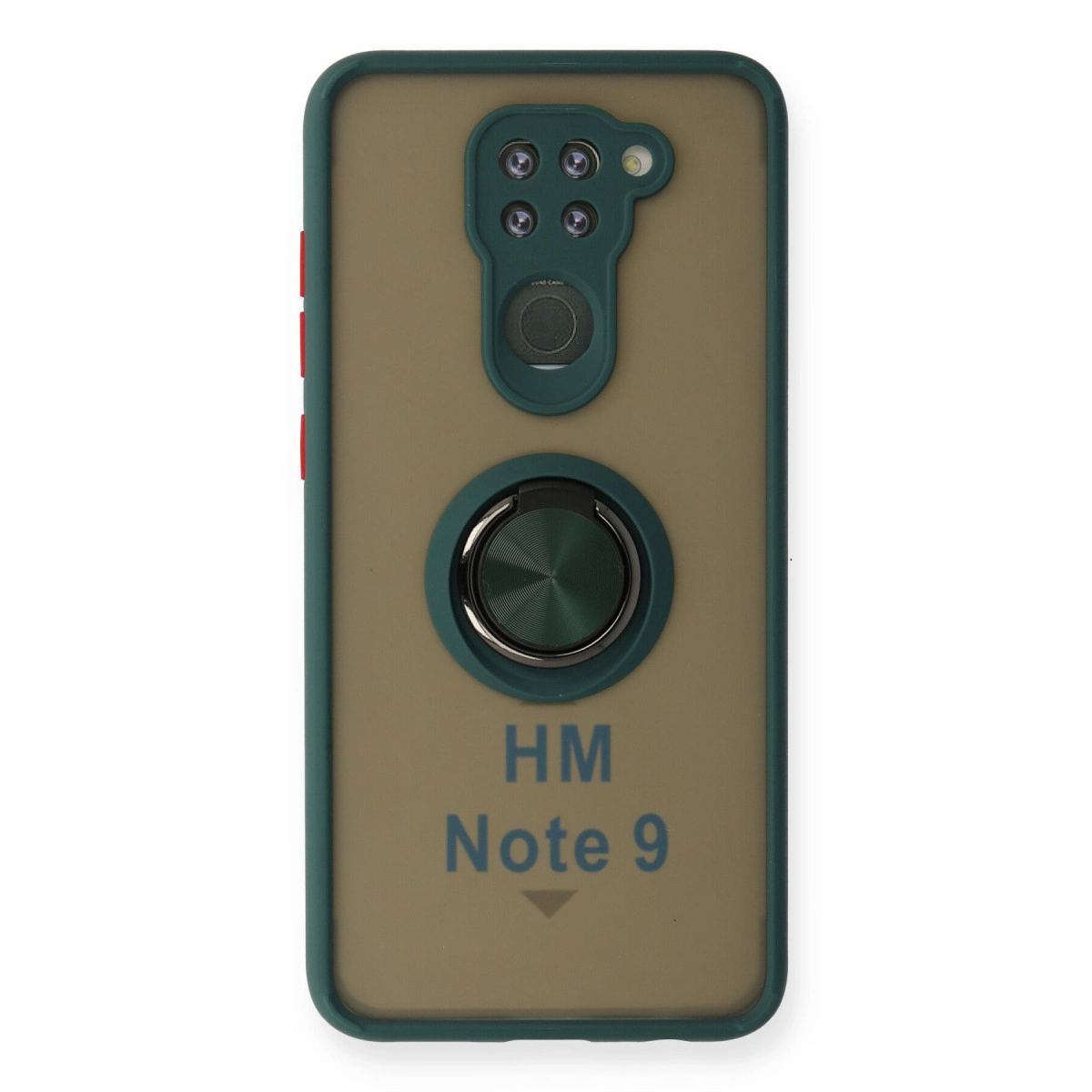 Xiaomi Redmi Note 9 Kılıf Montreal Yüzüklü Silikon Kapak - Yeşil