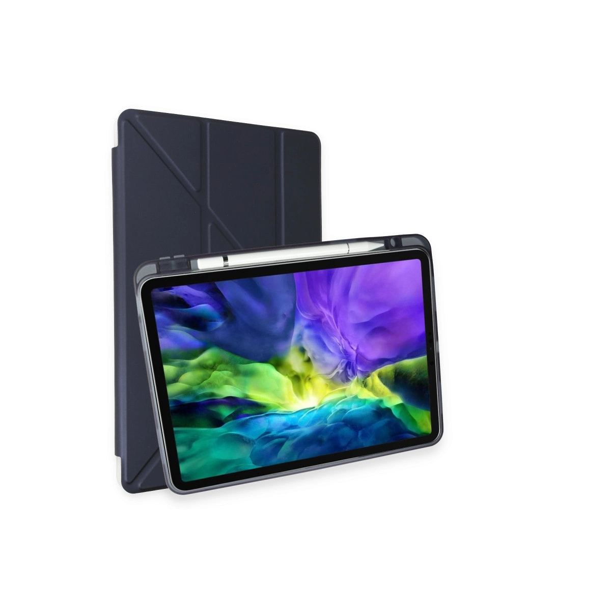 Apple İpad Pro 11 (2021) Kılıf Kalemlikli Hugo Tablet Kılıfı - Lacivert