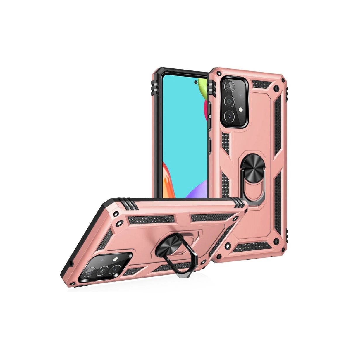 Samsung Galaxy A33 5g Kılıf Sofya Yüzüklü Silikon Kapak - Rose