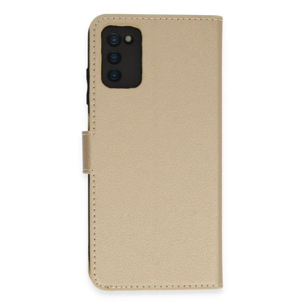 Samsung Galaxy A03s Kılıf Trend S Plus Kapaklı Kılıf - Gold