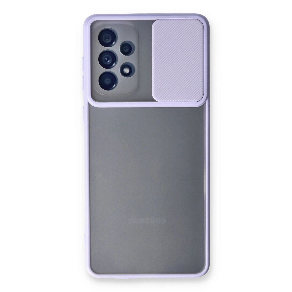 Samsung Galaxy A53 5g Kılıf Palm Buzlu Kamera Sürgülü Silikon - Lila