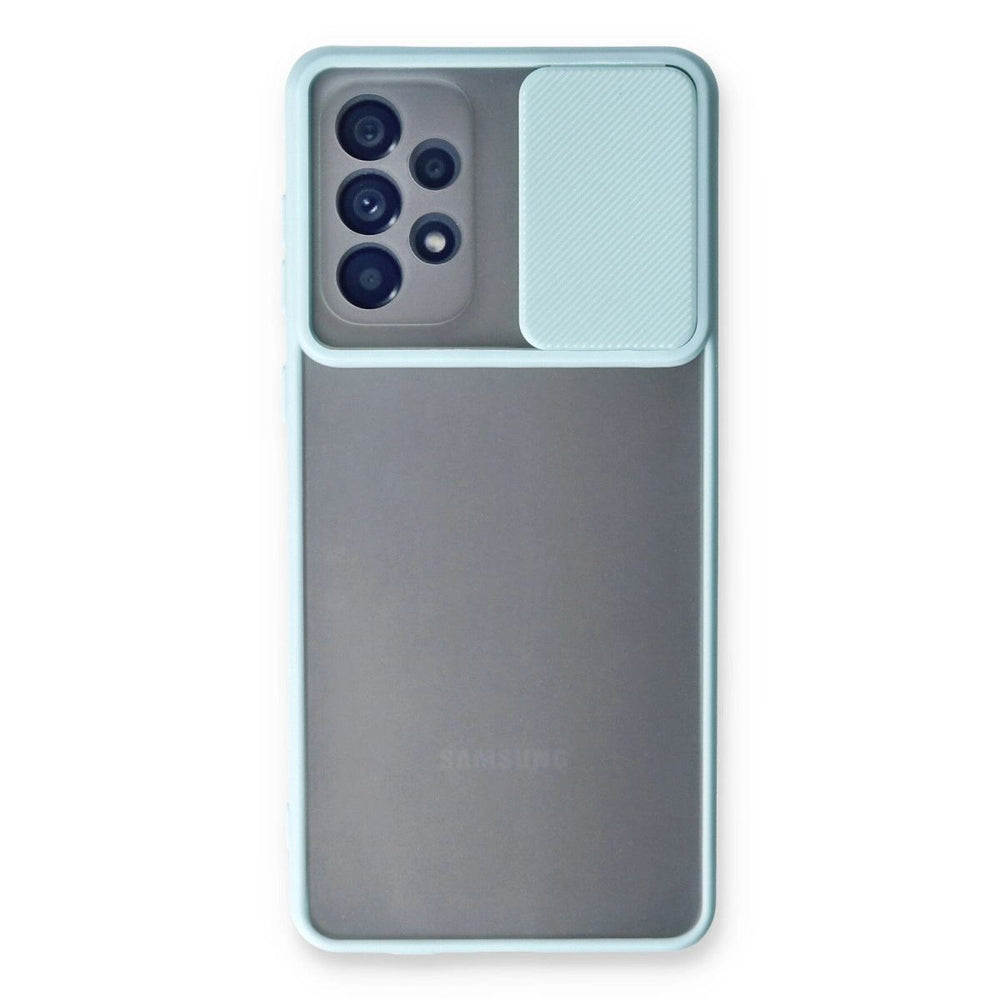 Samsung Galaxy A53 5g Kılıf Palm Buzlu Kamera Sürgülü Silikon - Turkuaz