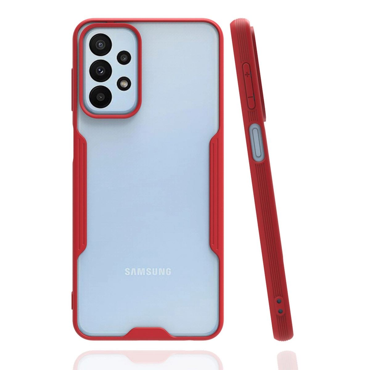 Samsung Galaxy A23 4g Kılıf Platin Silikon - Kırmızı