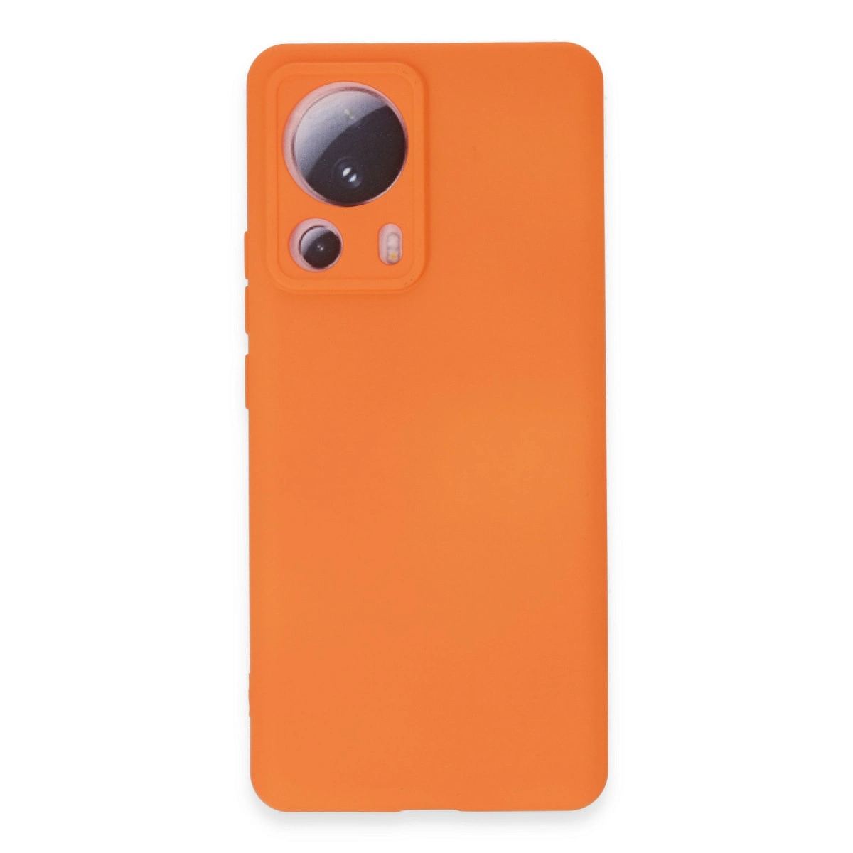 Xiaomi Mi 13 Lite Kılıf Nano İçi Kadife Silikon - Turuncu
