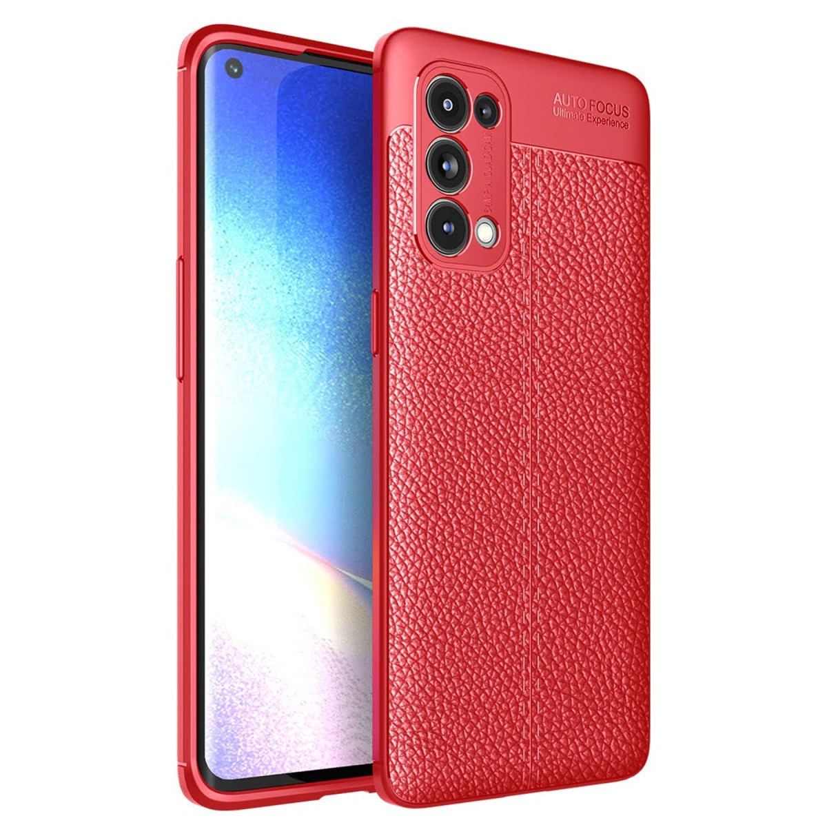 Oppo Reno 5 Pro Kılıf Auto Focus Kapak - Kırmızı