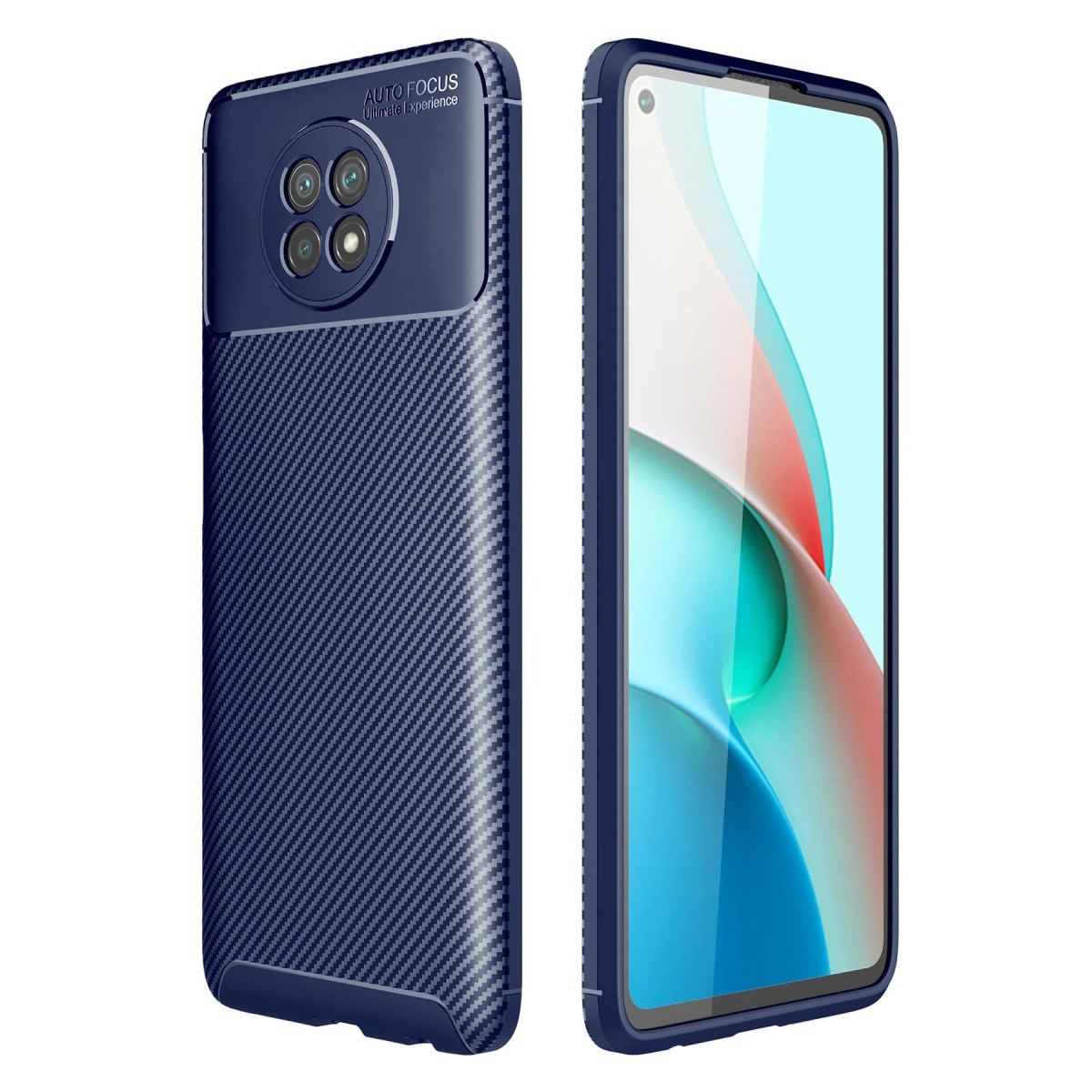 Xiaomi Redmi Note 9 5g Kılıf Auto Focus Karbon Kapak - Lacivert